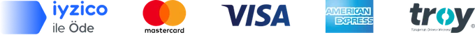 iyzico ile Öde · Mastercard · Visa · American Express · Troy